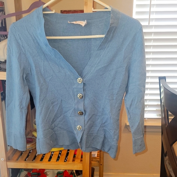 Tory Burch size medium 100% merino wool button-down sweater - Picture 1 of 5